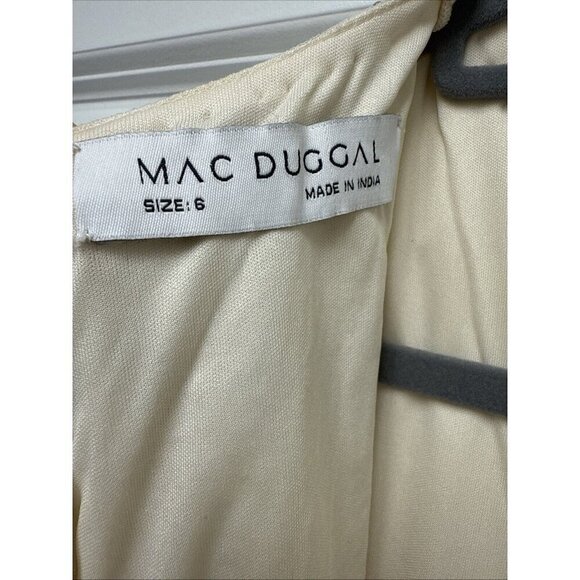 Mac Duggal Size 6 Beige 5471 Sleeveless Beaded Midi Sheath Cocktail Dress NWT - Picture 10 of 12